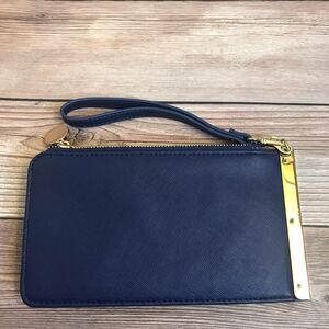 Mark Blue Wallet with Wrist Strap Clutch